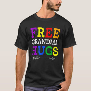 おばあちゃん誇りを持ったLgbtq無料おばあちゃんハグレインボーLgbt Tシャツ