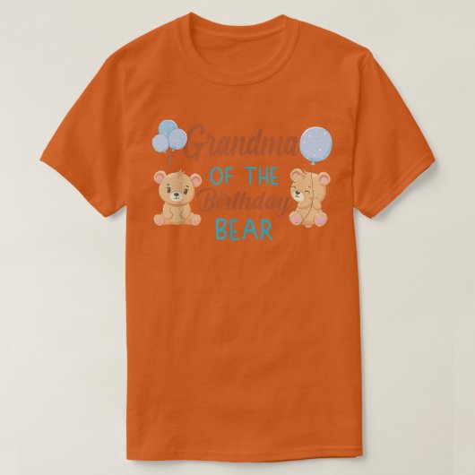 おばあちゃん誕生日の男の子のクマの最初の誕生日パート Tシャツ (デザイン正面)