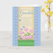 おばあちゃん誕生日カード花と蝶 カード (黄色い花)