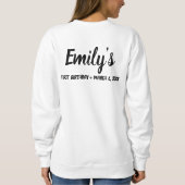 おばあちゃん誕生日ガールカスタムファミリー スウェットシャツ (裏面)