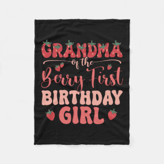 おばあちゃん誕生日ガールベリーファーストファミリーパ フリースブランケット