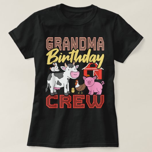おばあちゃん誕生日クルーズファームアニマルズバースデーパーティー Tシャツ (デザイン正面)