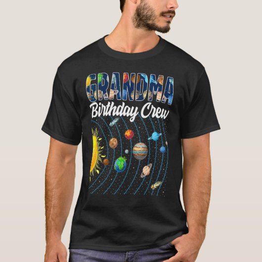 おばあちゃん誕生日クルー宇宙太陽のシステムBda Tシャツ (正面)