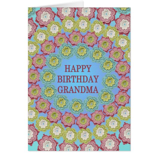 おばあちゃん誕生日クロシェの花 (正面)