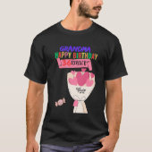 おばあちゃん誕生日グラニーフラワーズパーソナライズされた Tシャツ (正面)