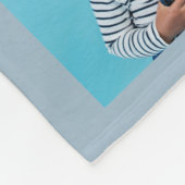 おばあちゃん誕生日グランドキッズフォトコラージブルー フリースブランケット (角)