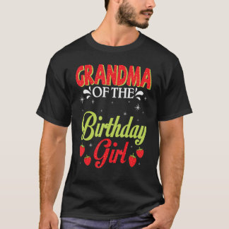 おばあちゃん誕生日ストロベリーガールハッピーミー Tシャツ