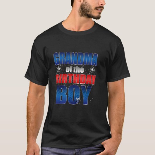 おばあちゃん誕生日スパイダーウェブの少年の子供マッチ Tシャツ (正面)
