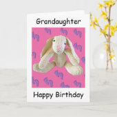 おばあちゃん誕生日バニーウサギのカード カード (黄色い花)