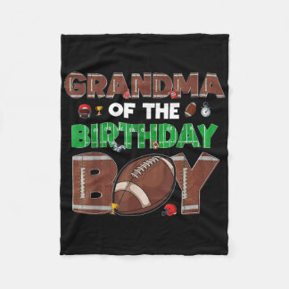 おばあちゃん誕生日ボーイサッカー選手の家族 フリースブランケット