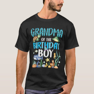 おばあちゃん誕生日ボーイシーフィッシュ海動物 Tシャツ
