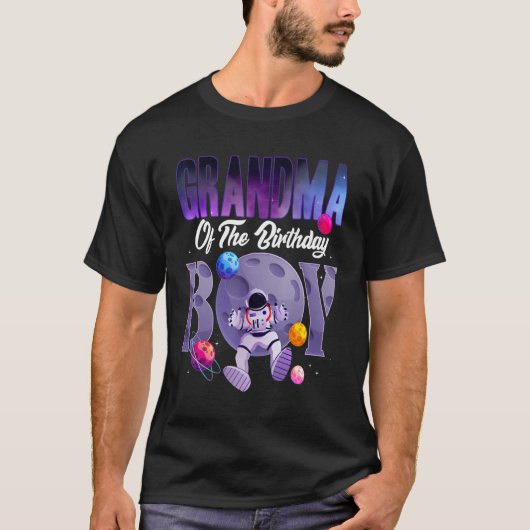 おばあちゃん誕生日ボーイ宇宙飛行士ボーイ宇宙Ma Tシャツ (正面)