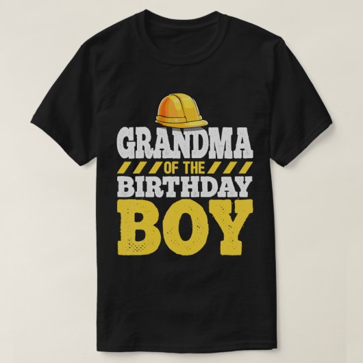 おばあちゃん誕生日ボーイ建築誕生日 Tシャツ (デザイン正面)