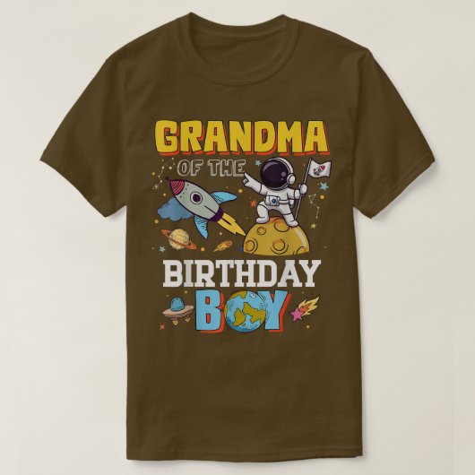 おばあちゃん誕生日宇宙飛行士ボーイ宇宙テーマ Tシャツ (デザイン正面)