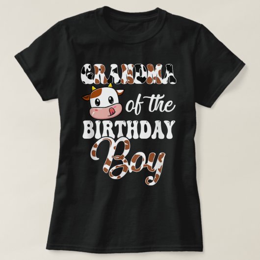 おばあちゃん誕生日少年カウファーム1歳の誕生日 Tシャツ (デザイン正面)