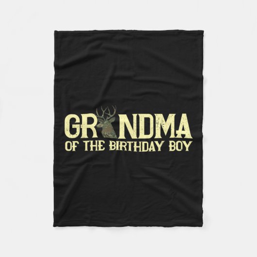 おばあちゃん誕生日少年ディアハンターカモフラージュ フリースブランケット (正面)