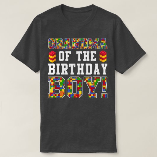 おばあちゃん誕生日少年ブロック建物少年の木 Tシャツ (デザイン正面)