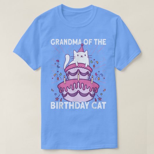 おばあちゃん誕生日猫誕生日猫 Tシャツ (デザイン正面)