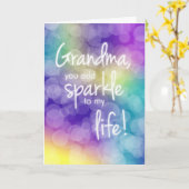 おばあちゃん誕生日、あなたがスパークルを追加カラフル、《写真》ぼけ味 カード (黄色い花)