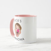 おばあちゃん誕生日、ベビー顔デイギフト、カスタム顔 マグカップ (正面左)