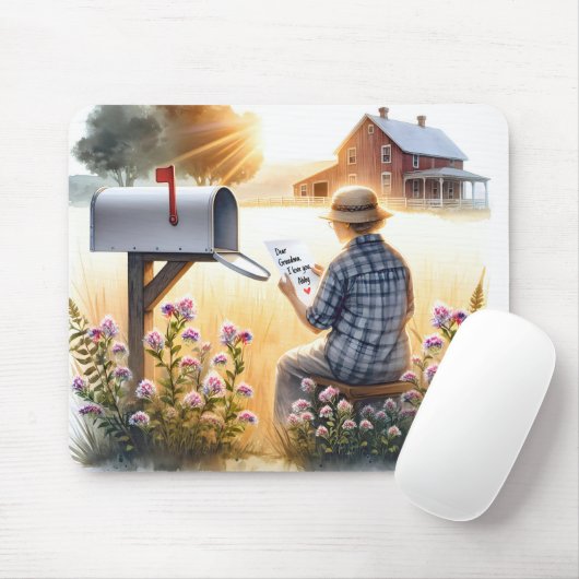 おばあちゃん読の孫からの手紙 マウスパッド (マウス)
