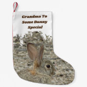 おばあちゃん誰か特別なおもしろいバニープンのユーモア スモールクリスマスストッキング (正面)