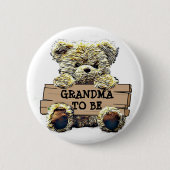 おばあちゃん赤ちゃんシャワーボタン 缶バッジ (正面)
