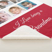 おばあちゃん赤と白の写真コラージュ シェルパブランケット (3/4)