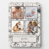 おばあちゃん赤面植物写真コラージュに昇格 フォトプラーク (正面)