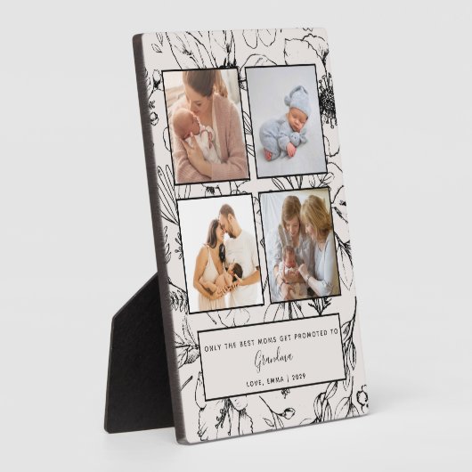 おばあちゃん赤面植物写真コラージュに昇格 フォトプラーク (側面)