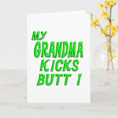 おばあちゃん蹴お尻!グリーティングカード カード (黄色い花)