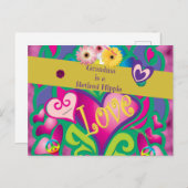 おばあちゃん退職したはヒッピーで可愛くてカラフル ポストカード (正面/裏面)