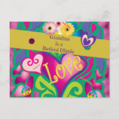 おばあちゃん退職したはヒッピーで可愛くてカラフル ポストカード (正面)