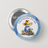 おばあちゃん連れのカウボーイ |赤ちゃんシャワー 缶バッジ (正面&裏面)