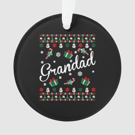おばあちゃん醜いクリスマスセーター オーナメント (正面)