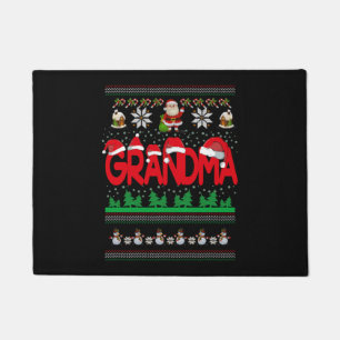 おばあちゃん醜いクリスマスセーター ドアマット