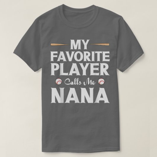 おばあちゃん野球の恋人お気に入りの私の選手の呼び出し Tシャツ (デザイン正面)