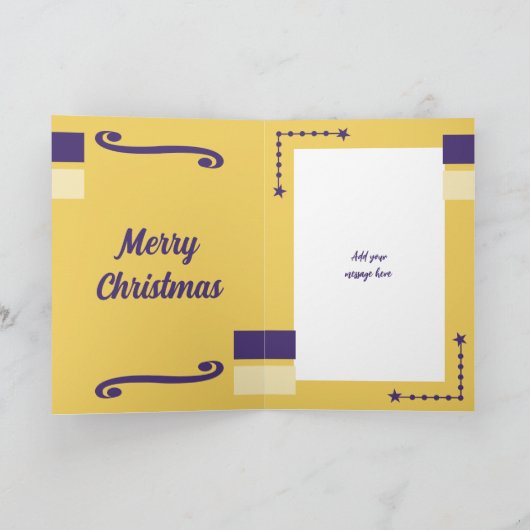 おばあちゃん金ゴールドと紫のためのクリスマスハグ シーズンカード (内部)