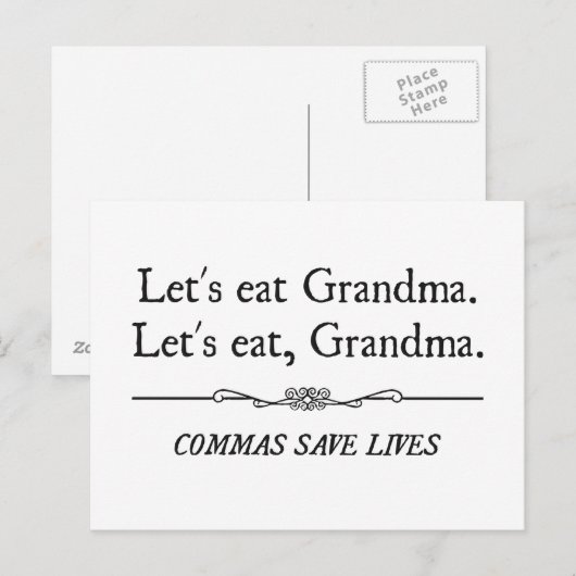 おばあちゃん食べのコンマが生き救ます ポストカード (正面/裏面)