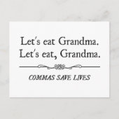 おばあちゃん食べのコンマが生き救ます ポストカード (正面)