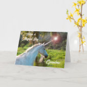 おばあちゃん魔法のユニコーン誕生日 カード (黄色い花)