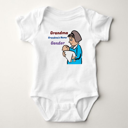 おばあちゃん５ ベビーボディスーツ (正面)