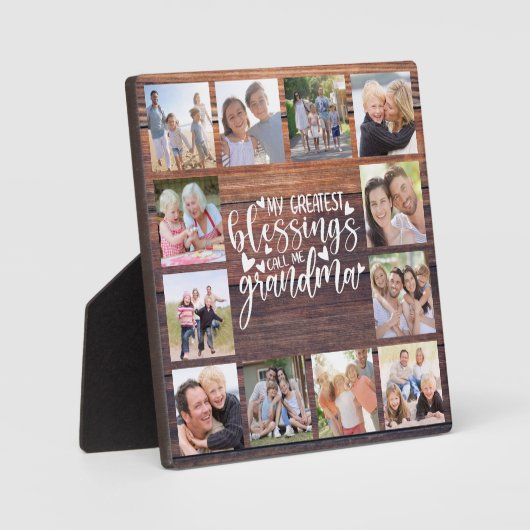 おばあちゃん12フォトコラージュ素朴 フォトプラーク (正面)