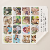 おばあちゃん16フォトコラージュ シェルパブランケット (正面(横))