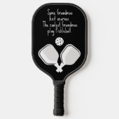 😍👵おばあちゃん2面のカスタム文字と写真 ピックルボールラケット (裏面)