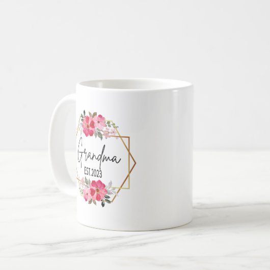 おばあちゃん2023マグカップ新しいおばあちゃんのギフト初めて2023 コーヒーマグカップ (正面左)