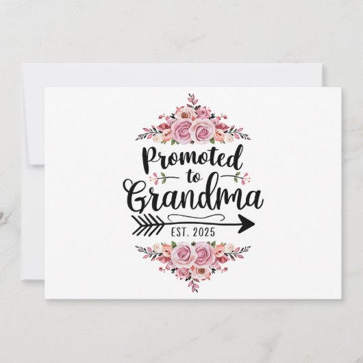 おばあちゃん2025妊娠の発表に昇進 案内状 (正面)