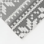 おばあちゃん24写真かわいいスノーフレークのセーターグレー フリースブランケット (角)