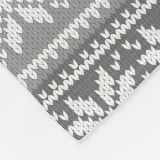 おばあちゃん24写真かわいいスノーフレークのセーターグレー フリースブランケット (角)