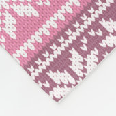 おばあちゃん24写真かわいいスノーフレークのセーターピンク フリースブランケット (角)